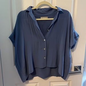The Clean Silk Short-Sleeve Square Shirt - French Blue
